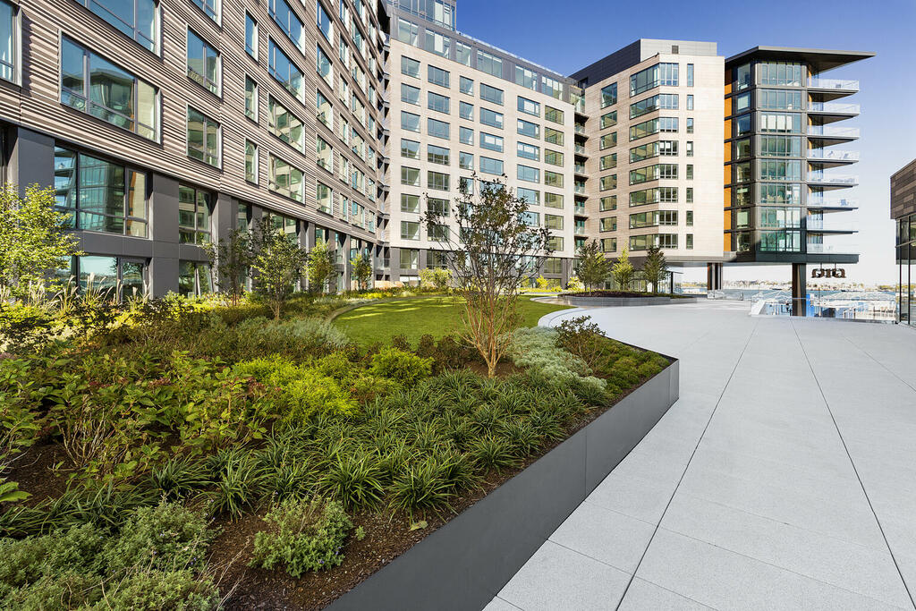 Seaport Parcel K Hotel with amenity deck and green roof in Boston, Massachusetts
